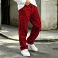 thumbnail image 2 of Edvintorg Boys Cargo Pants Outdoor Elastic Waisted Loose Casual Workout Hiking Pant with Pocket Boys Fashion Size 5-15, 2 of 7