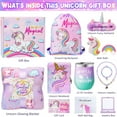 thumbnail image 2 of Unicorn Gifts Holiday Birthday Basket with Grow in The Dark Blanket Necklace Bracelet Headband 12oz Tumbler for Daughter Niece, 2 of 8