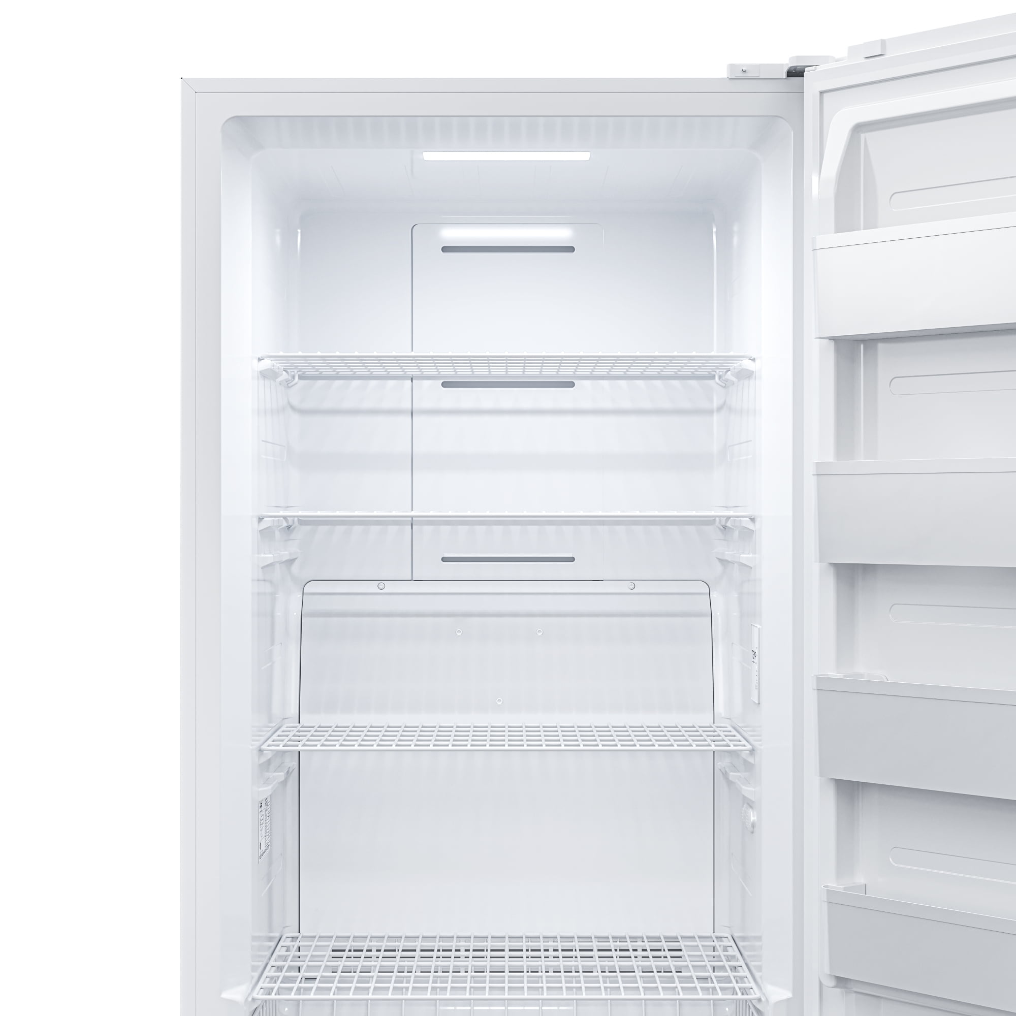 Upright Freezer/Refrigerator Convertible, 2-in-1 Appliance, Home, Dorm, and Garage Ready Fridge/Freezer Storage for Fresh or Frozen Food and Drinks, Wire Shelves and Drawer [White] (RUF-17C)