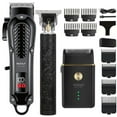 thumbnail image 1 of 3-Piece Professional Blonde Hair Clipper & Trimmer Kit for Men - USB-Rechargeable Barber Set Featuring LCD Display, Adjustable Blade Hair Clippers, and Professional Men's Trimmer, 1 of 10
