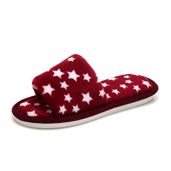 Bibifish Mens Womens Plush Slippers Fall Winter -Lined Thick Soft Non- Fuzzy Slippers Indoor Cozy House Slippers