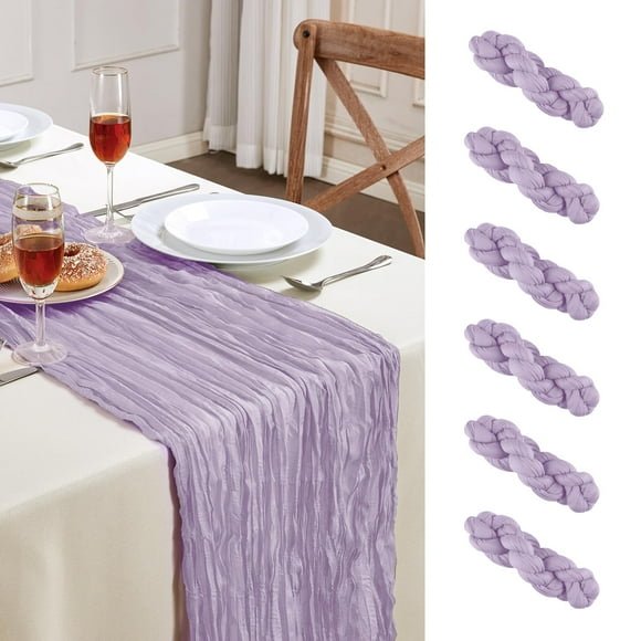 Tapete de mesa AGIRL, 6 unidades, gasa morada, 89 x 305 cm