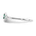 thumbnail image 4 of 14K White Gold Ring Band Themed (05) May Emerald Green, Size 9, 4 of 5