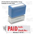 thumbnail image 1 of New JYP PA1040 Pre-Inked Rubber Stamp w. Paid Cash & Check No., 1 of 5