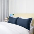 thumbnail image 3 of PiccoCasa 2 Pack 1800 Microfiber Oxford Pillowcases,  Standard Navy, 3 of 7