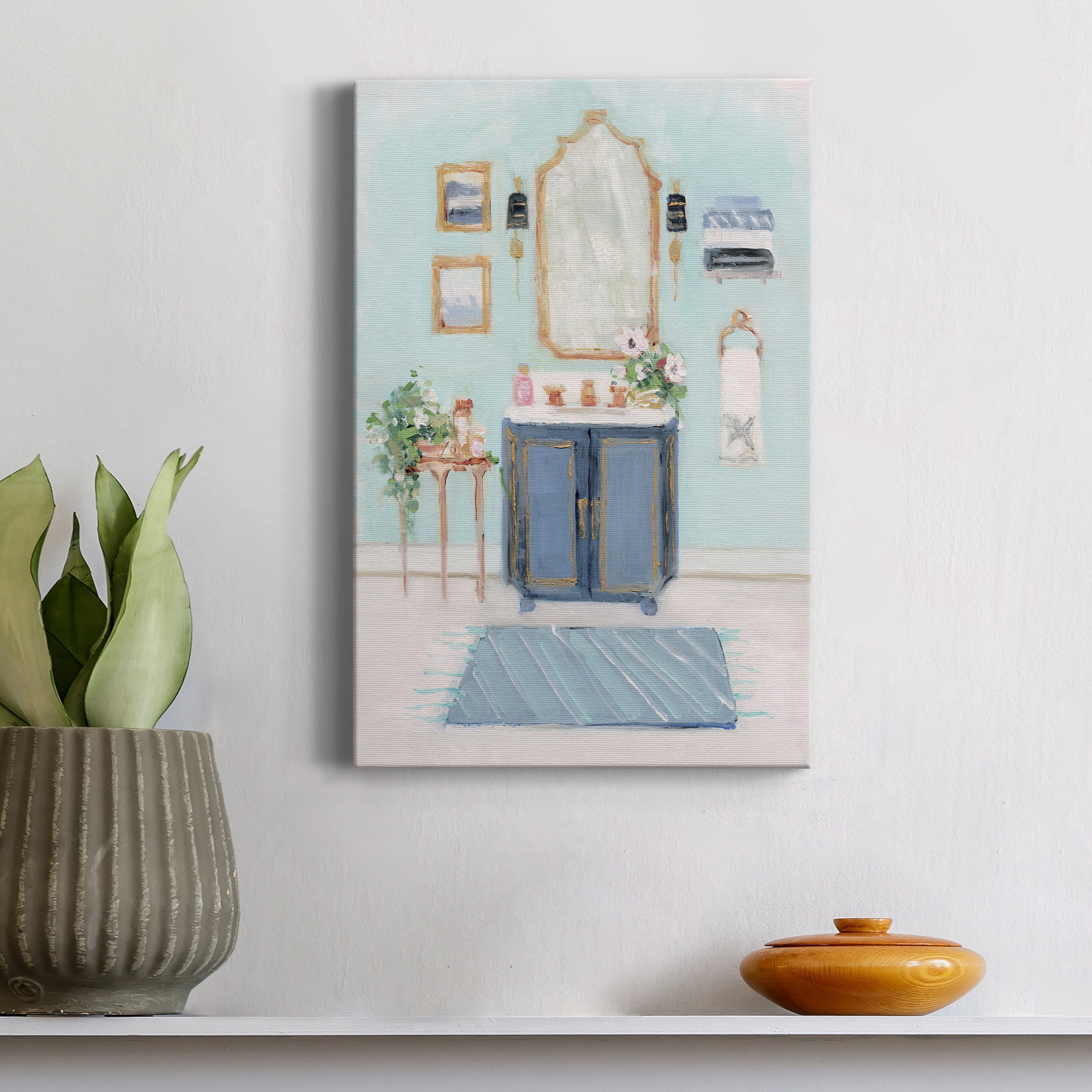 Blue Bath II Premium Gallery Wrapped Canvas - Ready to Hang - 32 x 48