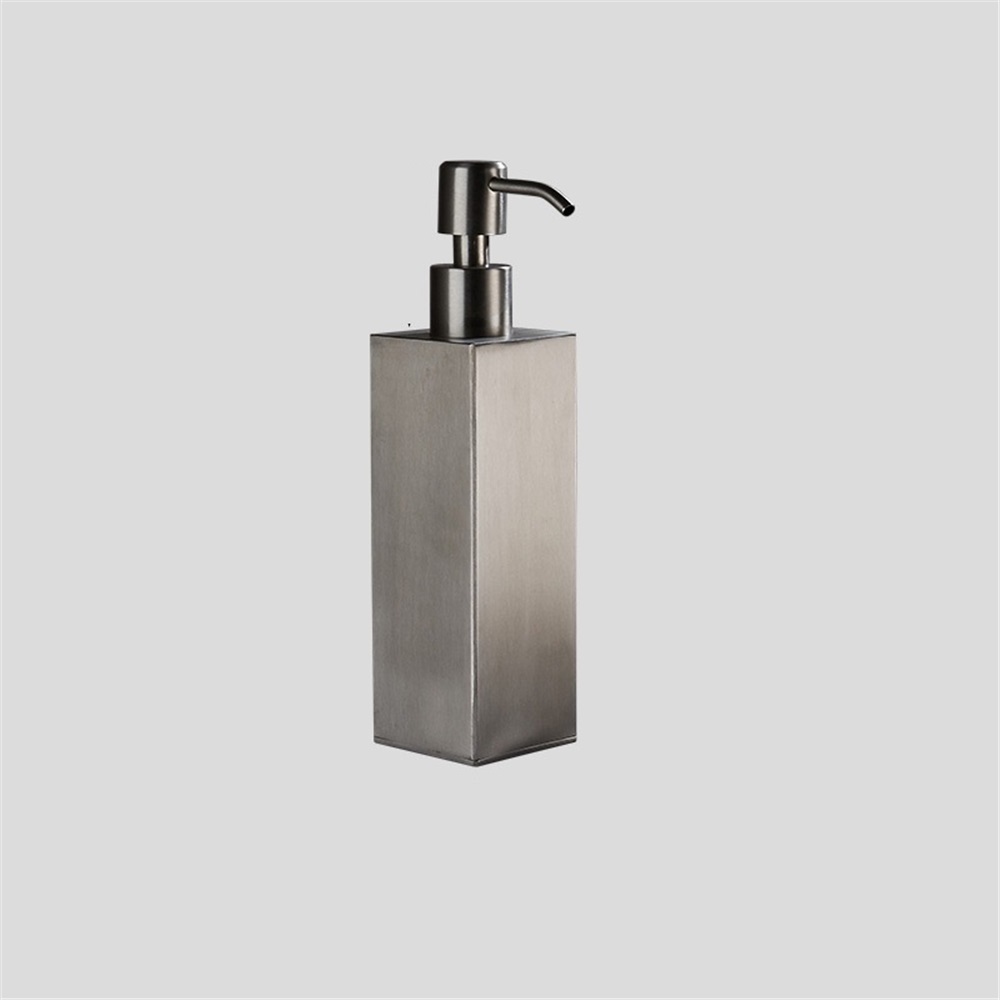 Stainless Steel Cubic Soap Dispenser Bathroom Squeeze Single Lotion Bottle Square Black/Silver