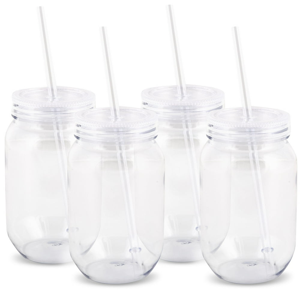 Plastic Mason Jars 16oz. (4)