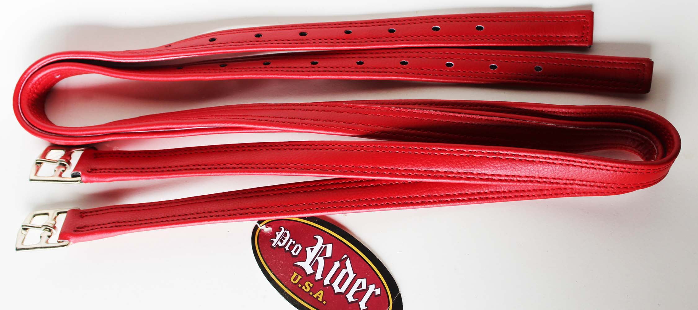 English Equestrian Horse Tack Adult Leather Stirrup Leather 54" Red