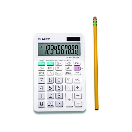 Sharp Calculators EL-330WB with LCD displays Professional Desktop Calculator, White