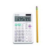 Sharp Calculators EL-330WB with LCD displays Professional Desktop Calculator, White