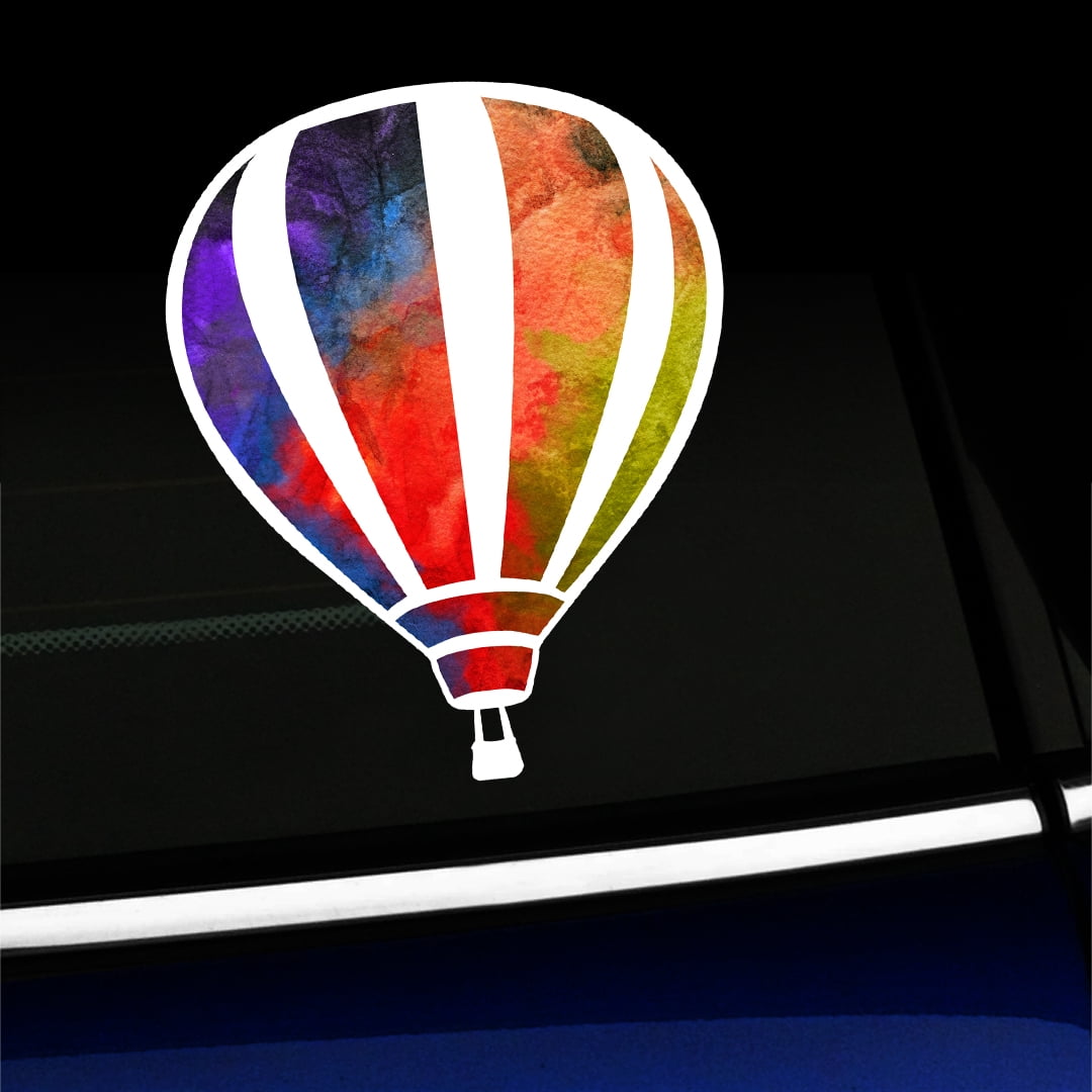 Watercolor Hot Air Balloon Vinyl Sticker - Walmart.com