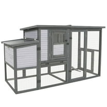 79"Large Chicken Coop with Upgraded Perches, Wooden Outdoor Chicken Cage with Large Nesting Box, Weatherproof Open Asphalt Roof &Removable Bottom, Duck House, Rabbit Hutch