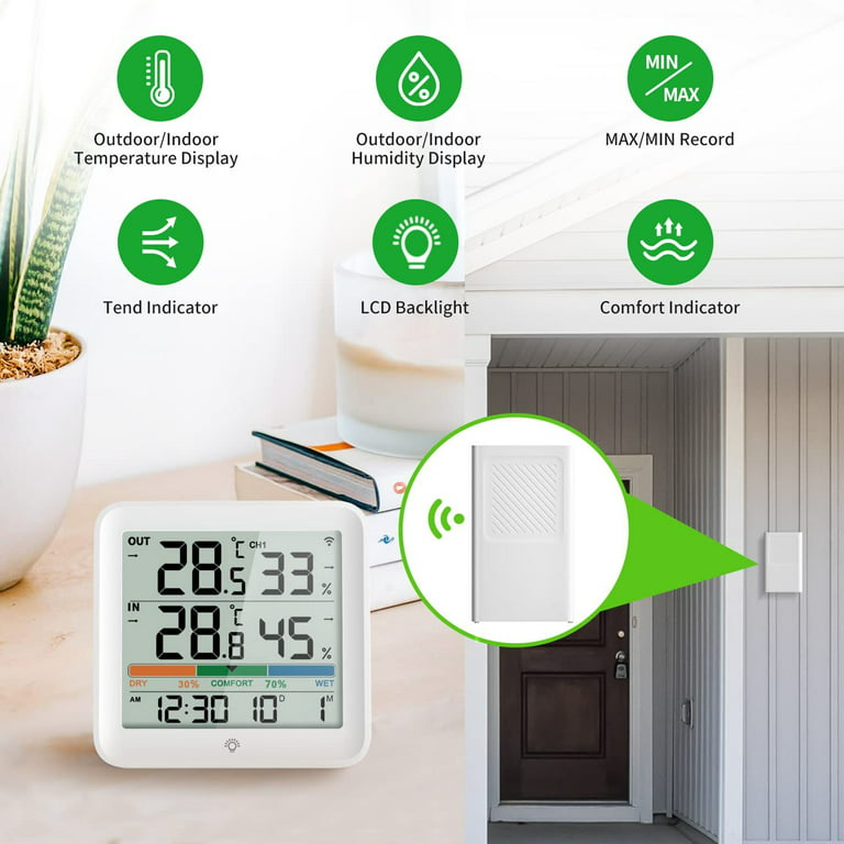 Weather Station Outdoor Sensor Wireless  Wireless Outdoor Indoor Weather  Station - Thermometer Hygrometer - Aliexpress