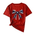 thumbnail image 2 of Cavosen Patriotic Tops for Women Plus Size Red White and Blue Short Sleeve Round Neck T Shirts USA Star Striped Graphic Shirts Lady 2X Patriotic Casual Shirts Independence Day Tunic Tees, 2 of 4