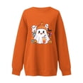 thumbnail image 3 of Pisexur Chandail d'Halloween pour Femmes en Molleton Orange Chandail à Manches Longues Col Rond Chandails de Mode avec Motif Citrouille Chandails à Capuche d'Halloween Hauts à Enfiler, 3 of 3