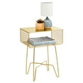 thumbnail image 4 of mDesign Steel Side/End Table Nightstand with Storage Shelf Basket - Soft Brass, 4 of 6