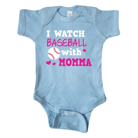 

Inktastic I Watch Baseball with My Momma Gift Baby Boy or Baby Girl Bodysuit