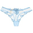 thumbnail image 1 of Gibobby Bragas elásticas para mujer Calzoncillos cintura sexy con bordado floral para mujer Tanga masaje corte abierto （Aqua，Talla única), 1 of 4