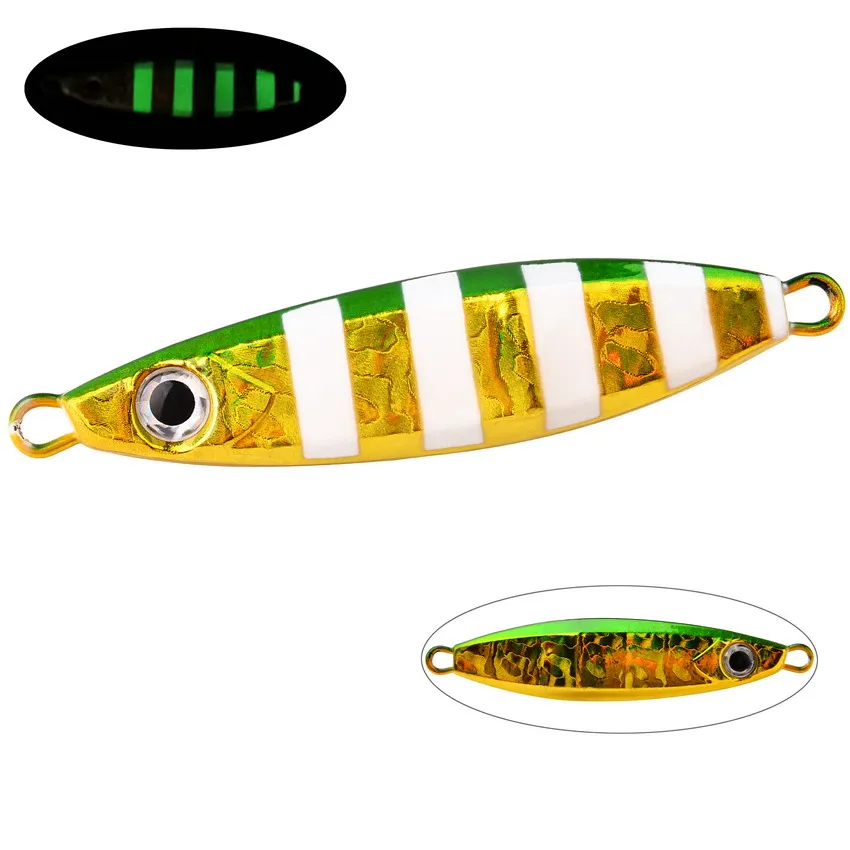 8pcs/lot Metal Jig Fishing Lure 40g 60g 80g100g Night Light Jigging Spinning Pike Swimbait New 2024 Sea Saltwater Fishing Tackle