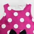 thumbnail image 5 of Ugoldhm Girls' Polka Dots Sleeveless A-Line Summer Dress - Bow Pleated Crew Neck Casual Sundress, 2-13Y, 5 of 8