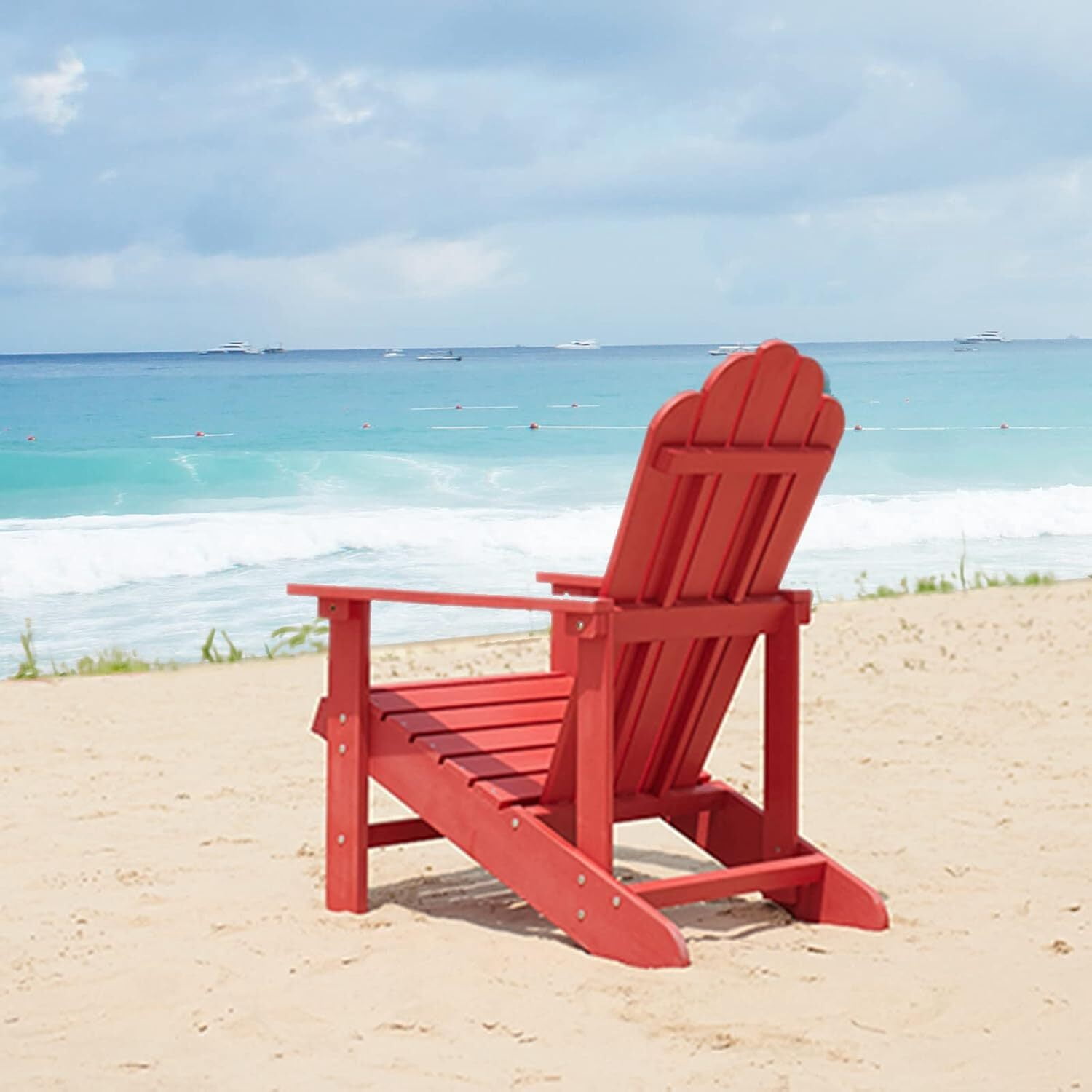 GONICHA Adirondack Chair,All-Weather Poly Lumber Fire Pit Chair for Patio Garden,Red