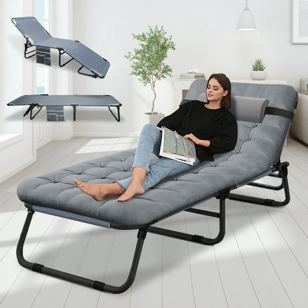 MOPHOTO Adult Camping Cot Adjustable 4Position Folding Cot, Portable