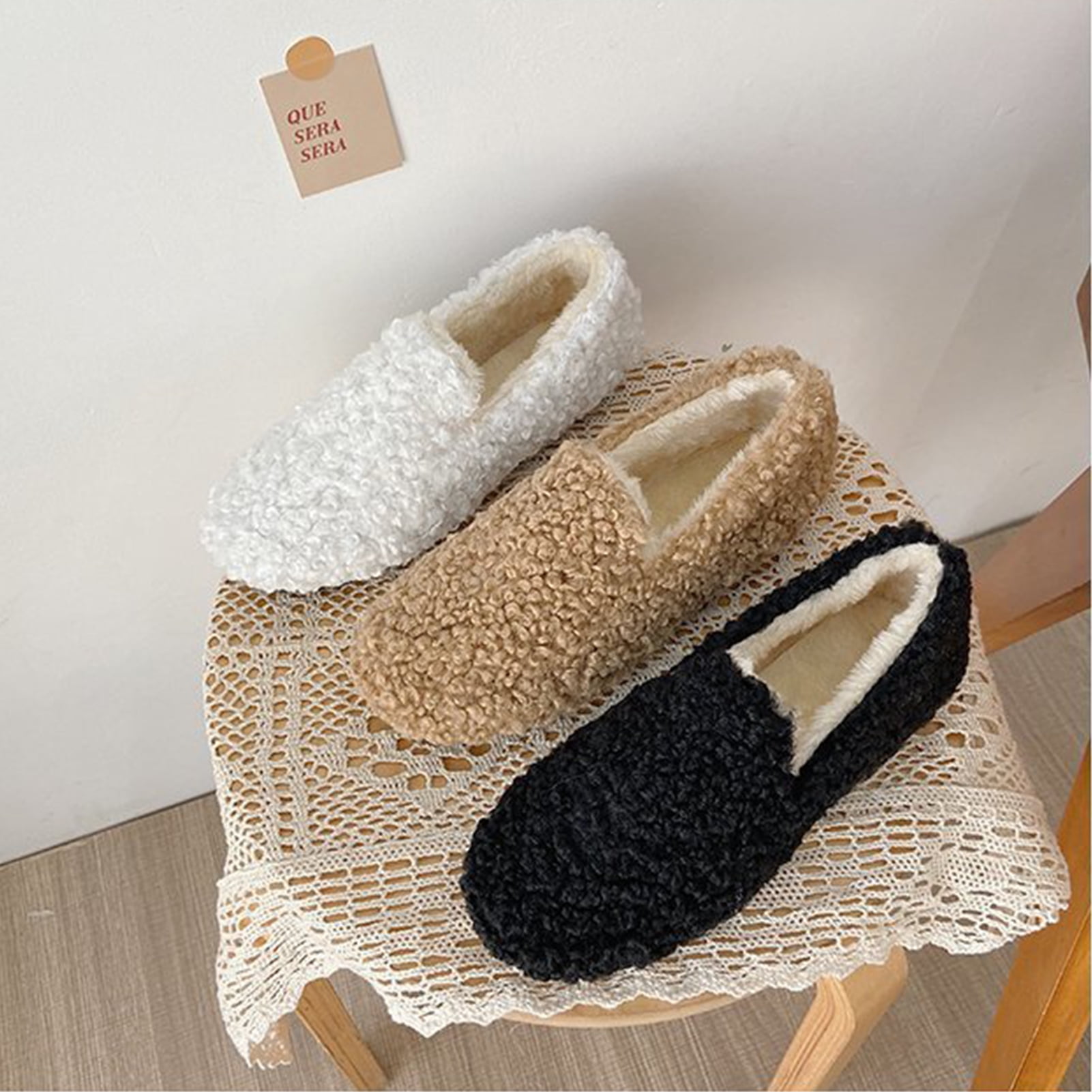 Lubelski Women Memory Foam Slippers Winter Warm Clogs Women Plush House