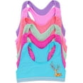 thumbnail image 5 of ToBeInStyle Girls Pack of 6 Fun Print Racerback Training Bras Top Wire-Free Non-Padded - Resting Deer w/Floral Antlers - Large, 5 of 7
