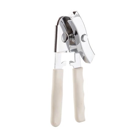 TableCraft 10444W 3-3/4 Manual Can Opener with White Rubber Handle"