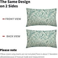 thumbnail image 3 of Teal Floral Pillow Covers 12x20 Set of 2 Botanical Print Vintage Spring Flower Plant Cream Rectangle Decorative Lumbar Throw Pillow Cases Outdoor Farmhouse Decor for Sofa Couch Bed, 3 of 6