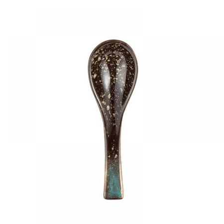

Japanese Style Retro Small Soup Spoon Ceramic Spoon Rice Bowl Spoon Eating And Drinking Spoon Household Table Style