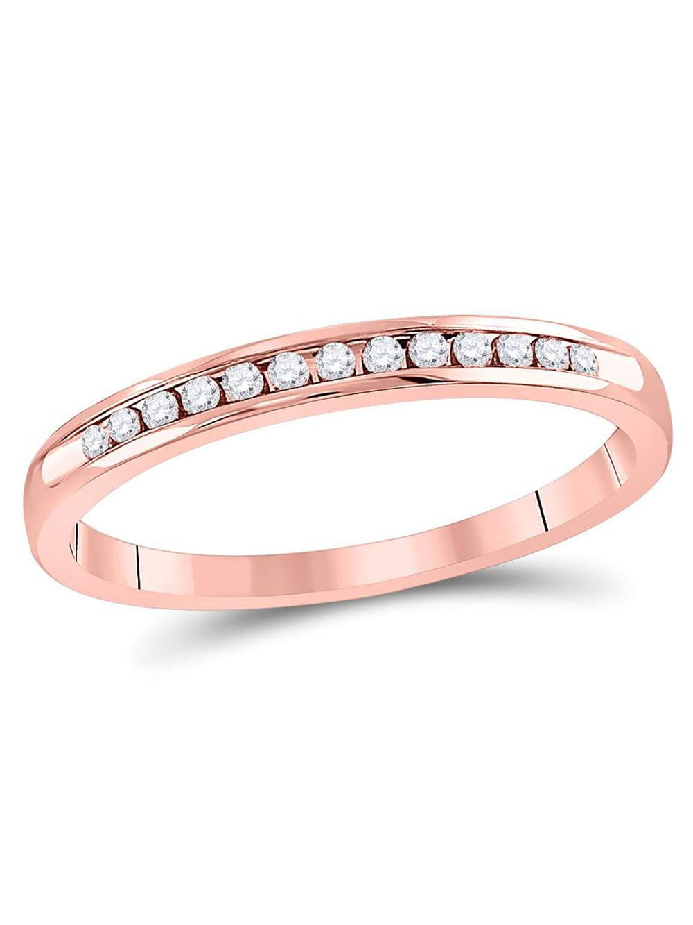 Size-13 G-H,I2-I3 Diamond Wedding Band in 14K Pink Gold 1/10 cttw, Size-13 G-H,I2-I3 Diamond Wedding Band in 14K Pink Gold 1/10 cttw,