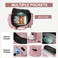 thumbnail image 6 of DAKIMOE Travel Duffle Bag for Women Men, Weekender Bags Carry on Gym Bag with Wet Pocket/Adjustable Strap/Shoe Compartment, Foldable Waterproof Overnight Tote Bag for Plane Sports Dance, Pink, 6 of 9