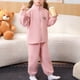 thumbnail image 1 of Conjunto de manga larga con cuello vuelto para niños, estampado de color, manga larga, informal, deportivo, sin capucha, camiseta de manga larga sin capucha + conjunto de dos piezas con cintura elásti, 1 of 7