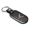 thumbnail image 2 of iPick Image for Chevrolet Corvette C8 Real Black Carbon Fiber Tag Style Key Chain, Official Licensed, 2 of 5