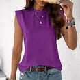 thumbnail image 5 of Arnsht Cap Sleeve Tops for Women Summer Top Basic Tee Shirts Casual Round Neck Tank Loose Fit Solid Color Fashion Top Purple S, 5 of 7