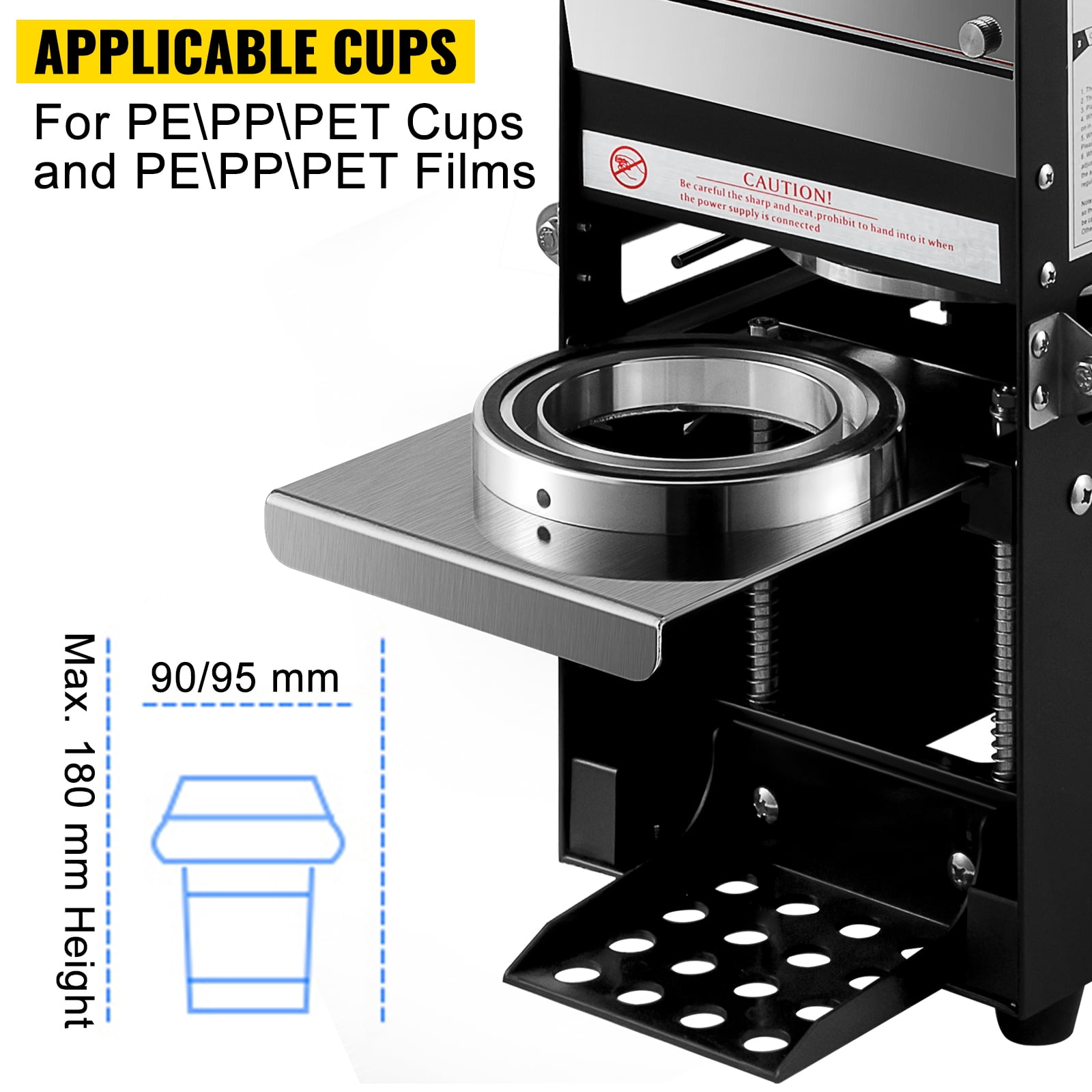 VEVOR Manual Tea Cup Sealer Machine 300-500 Cup per Hour 90/95 mm Cup  Diameter Boba Tea Sealing Machine for Restaurants, Blue NFWY-802F110VPRA2V1  - The Home Depot
