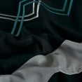 thumbnail image 6 of Chezmoi Collection Arden 4-Piece Modern Teal/Black/Gray Zigzag Stripe Embroidery Window Curtain Panel Set with Sheer Backing Valance Tassels, 120 inch x 84 inch, 6 of 9