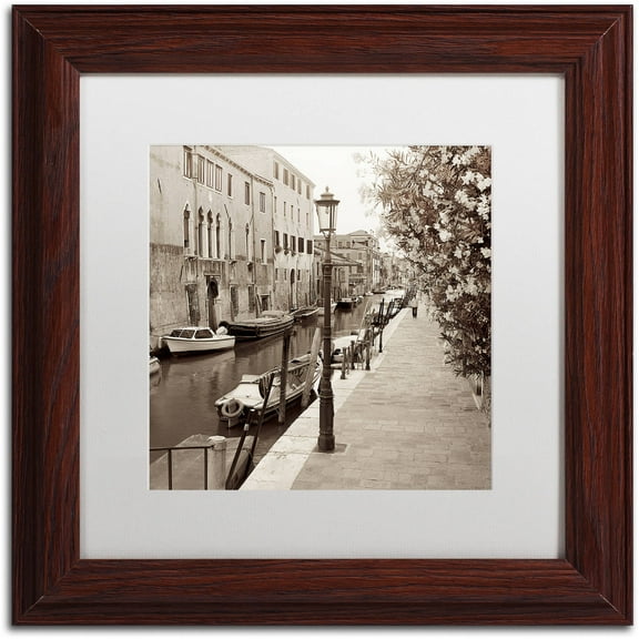 Trademark Fine Art "Venezia VII" Canvas Art by Alan Blaustein, White Matte, Wood Frame