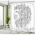 thumbnail image 5 of Ambesonne Astrology Shower Curtain, Zodiac Leo Lion Sign, 69"Wx84"L, Black White, 5 of 5