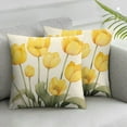thumbnail image 2 of COMIO Pillowcase 2-Piece Set Short Plush Pillow Cover Spring Flowers Tulip White, 2 of 6