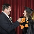 thumbnail image 7 of ​14in PhD Graduation Bear - Pink Faux Velvet Plush w/ Embroidered Regalia, Collectible Scholar Gift Set (Gown, Cap, Diploma, 6+ Safe)​​ Blue, 7 of 7
