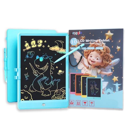 Joyggle LCD Writing Tablet Drawing Pad Doodle Board for Kids 10 Inch Colorful Reusable Mess Free Drawing Pad with Stylus Erasable Doodle Board Preschool Toys electronic writing pad Education