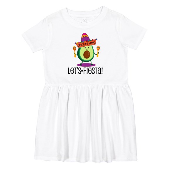 Inktastic Cinco De Mayo Lets Fiesta Avocado Girls Toddler Dress