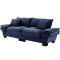 thumbnail image 6 of Comfy Corduroy For Living Room - 23in Deep Seat, Blue Upholstery With Pillows, Suitable Office, Dorm Spaces Seat Depth, Upholstered, 6 of 6