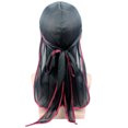thumbnail image 1 of Silky Cap Bonnet Headwraps con cola larga Moda Elasticidad Flexible Ajustable para ciclistas Amantes del hip-hop Decoración diaria Borde rojo negro Guardurnaity AP008480-16B, 1 of 5