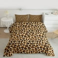 thumbnail image 2 of jejeloiu Brown Leopard Pattern Twin Comforter Sets,Wild Animals Bedding Set For Cheetah Lover Reversible 2pcs, 2 of 8