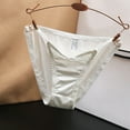 thumbnail image 2 of French Bow Sexy Hollow Out Women Underwear Low Waist Seamless Satin Triangle Panties Comfortable Elegant Lingerie, 2 of 2