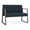 Midnight Sky, variant on Waterfall Reception Waiting Sled Base Loveseat / Charcoal Steel / Light Gray